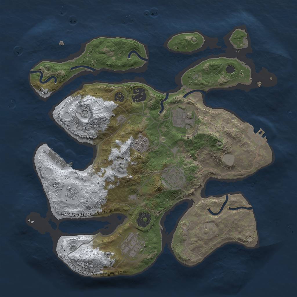 Rust Map: Procedural Map, Size: 3000, Seed: 2340, 14 Monuments