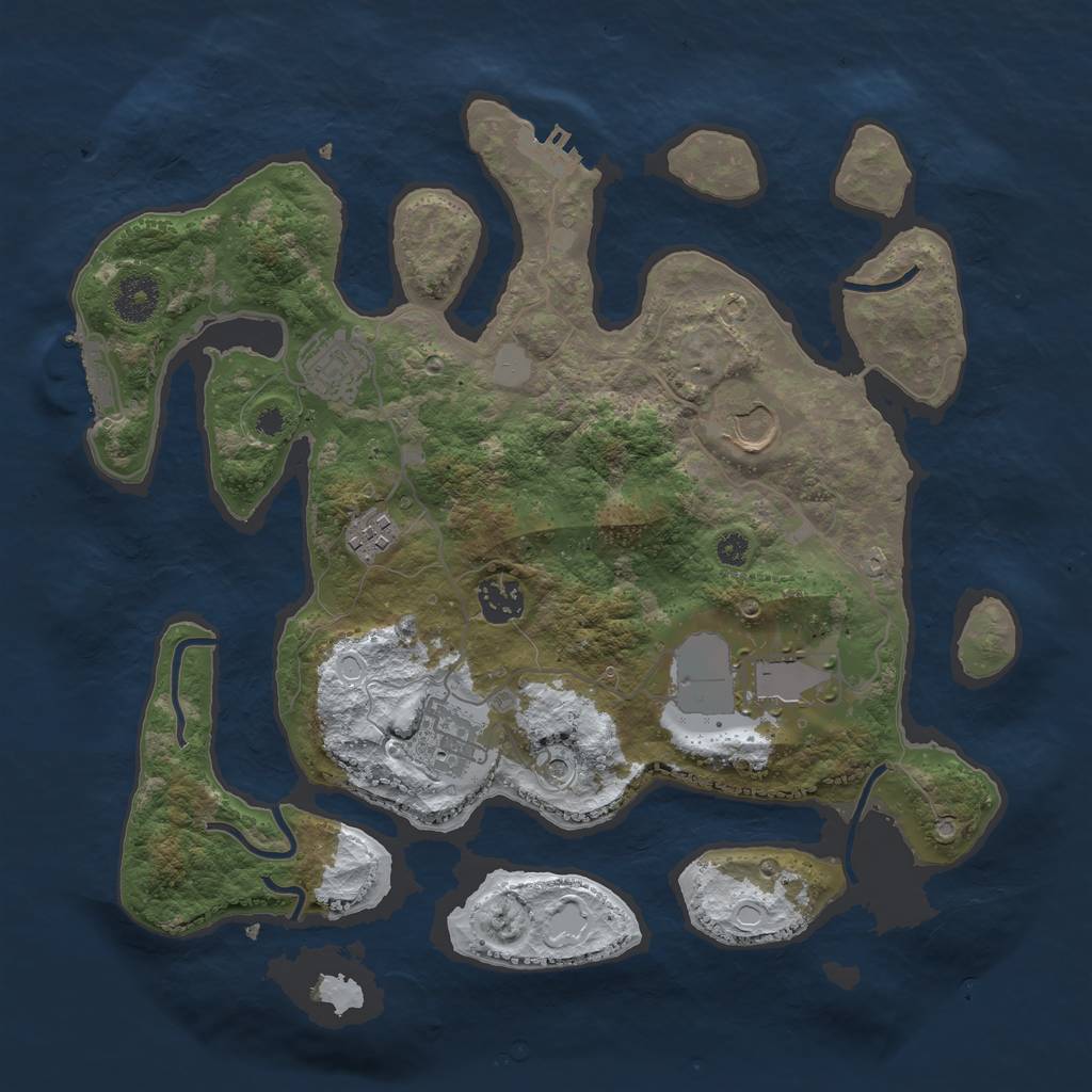 Rust Map: Procedural Map, Size: 3500, Seed: 4866645, 14 Monuments