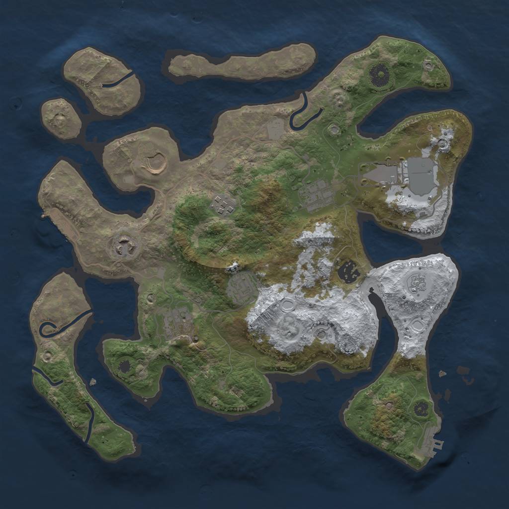 Rust Map: Procedural Map, Size: 3550, Seed: 347854, 17 Monuments
