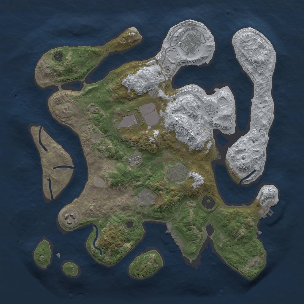 Rust Map: Procedural Map, Size: 3500, Seed: 1019516, 14 Monuments