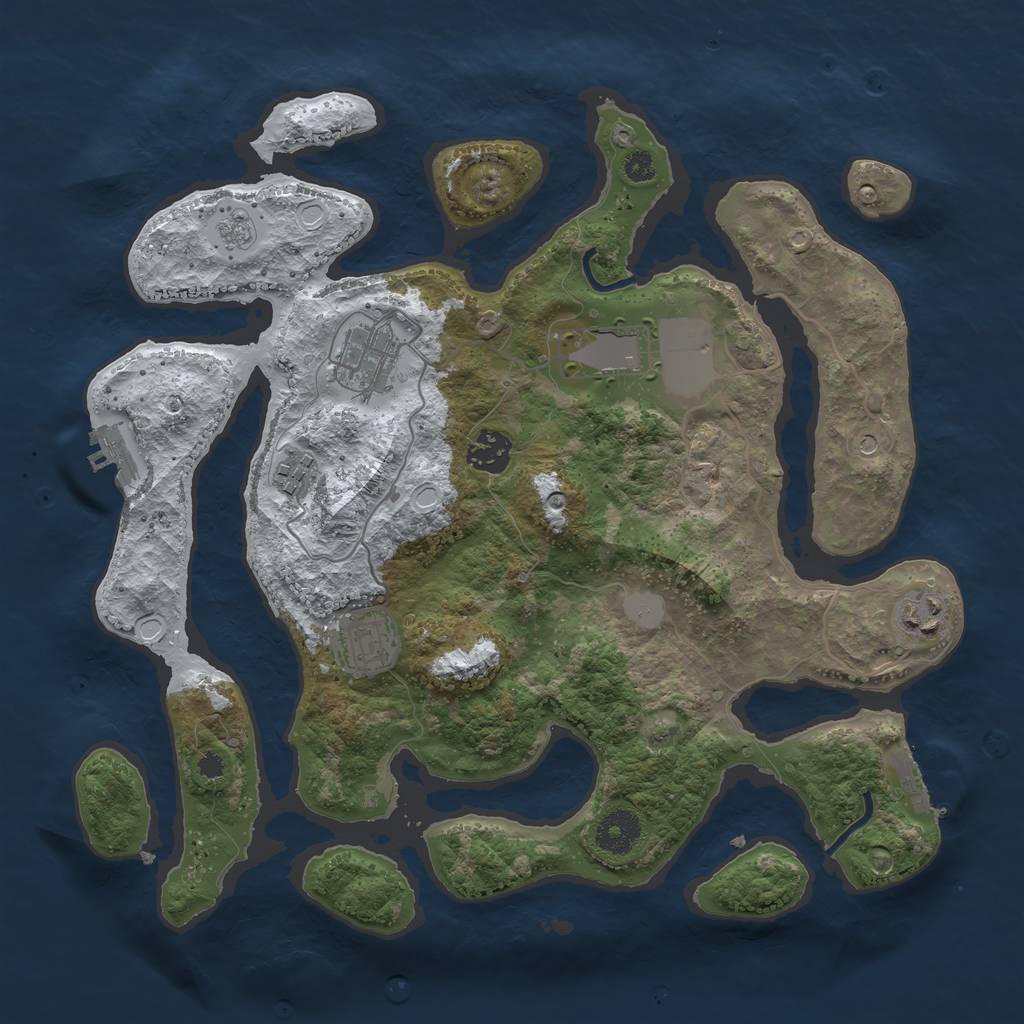 Rust Map: Procedural Map, Size: 3500, Seed: 5560262, 15 Monuments