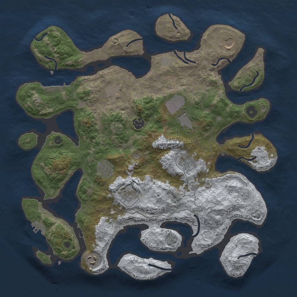 Rust Map: Procedural Map, Size: 4000, Seed: 937811, 18 Monuments