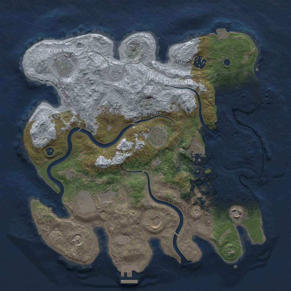 Rust Map: Procedural Map, Size: 3500, Seed: 3125149, 15 Monuments