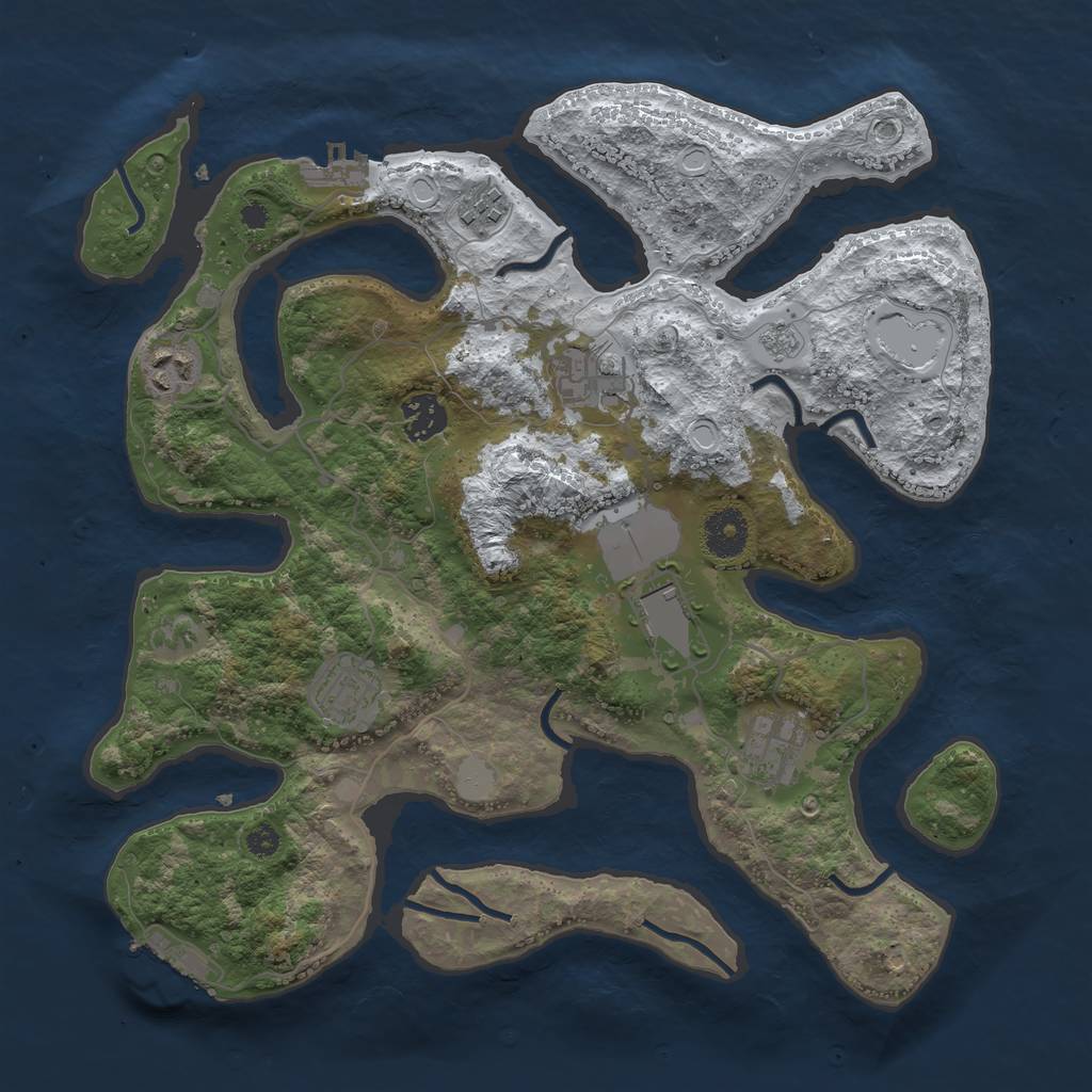 Rust Map: Procedural Map, Size: 3500, Seed: 1400783, 15 Monuments