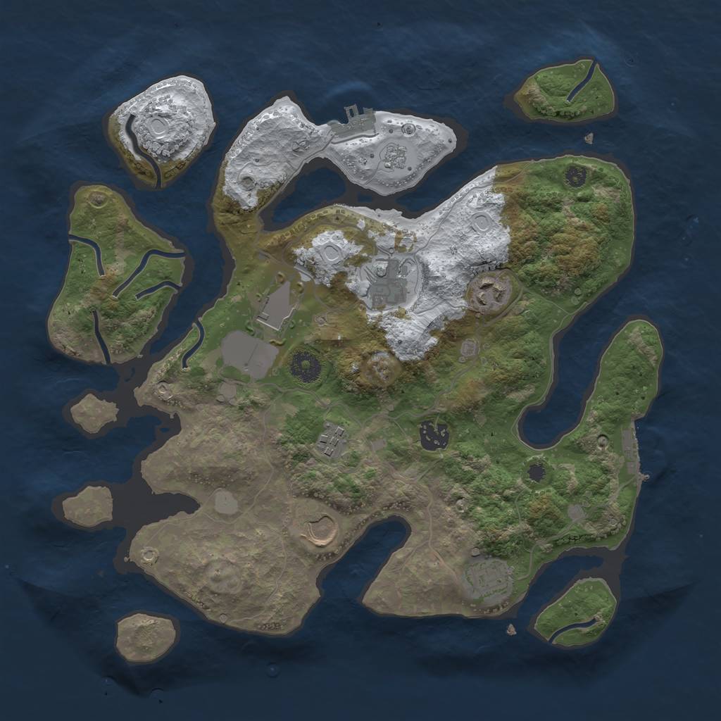 Rust Map: Procedural Map, Size: 3500, Seed: 1088463, 15 Monuments