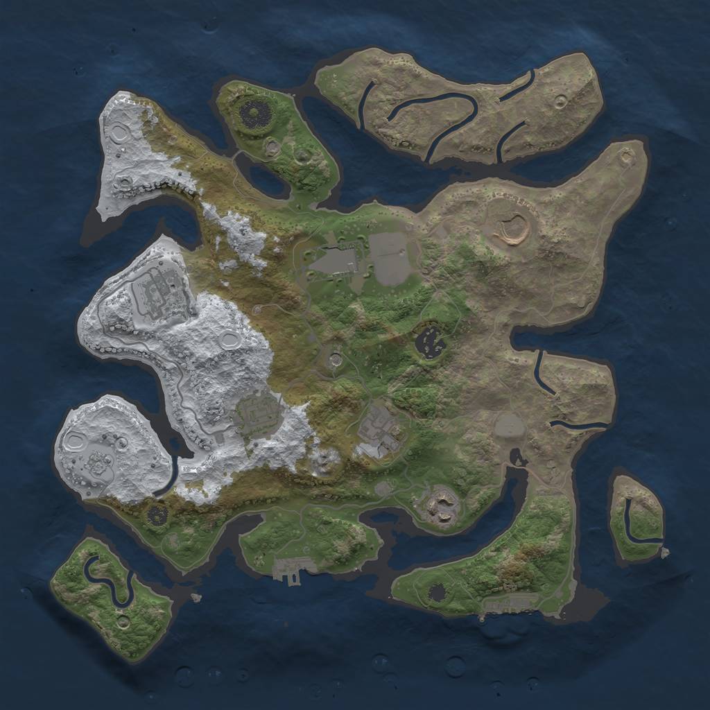 Rust Map: Procedural Map, Size: 3500, Seed: 1046810, 16 Monuments
