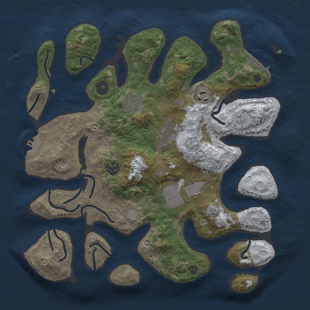 Rust Map: Procedural Map, Size: 3500, Seed: 5971538, 14 Monuments