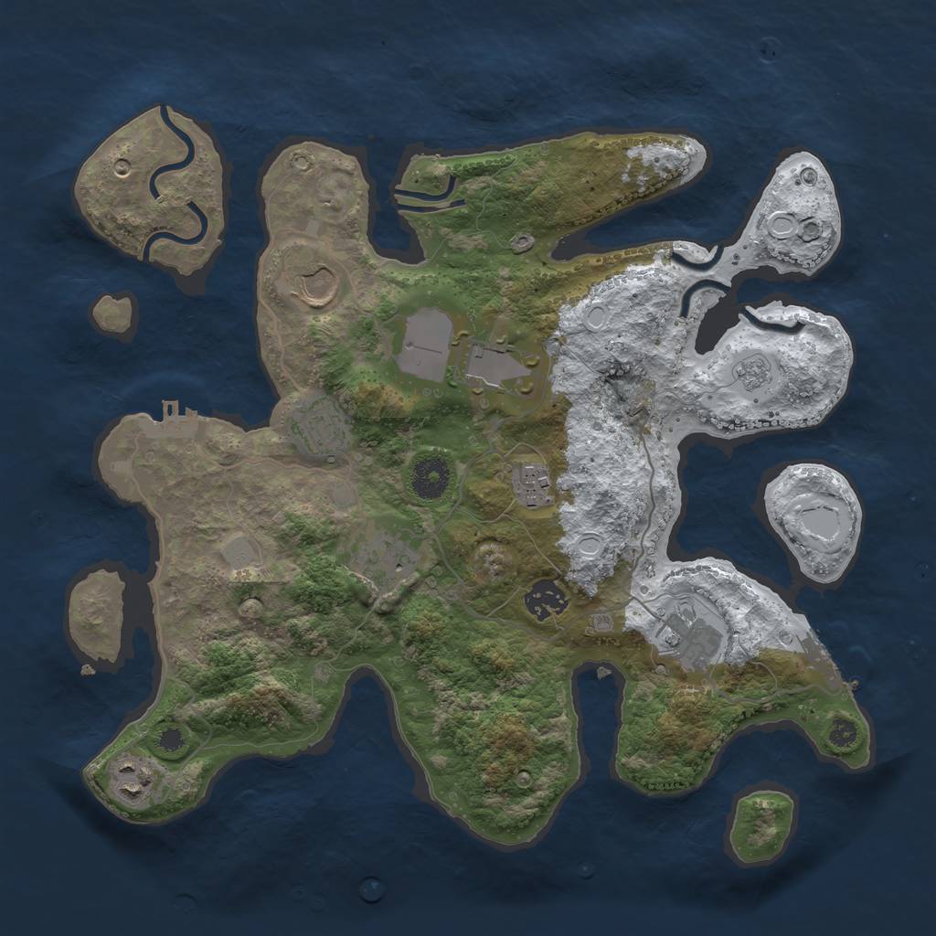 Rust Map: Procedural Map, Size: 3500, Seed: 1572016, 16 Monuments