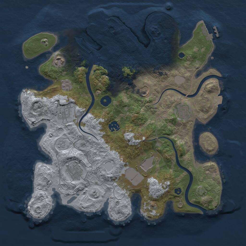 Rust Map: Procedural Map, Size: 3500, Seed: 5490838, 14 Monuments
