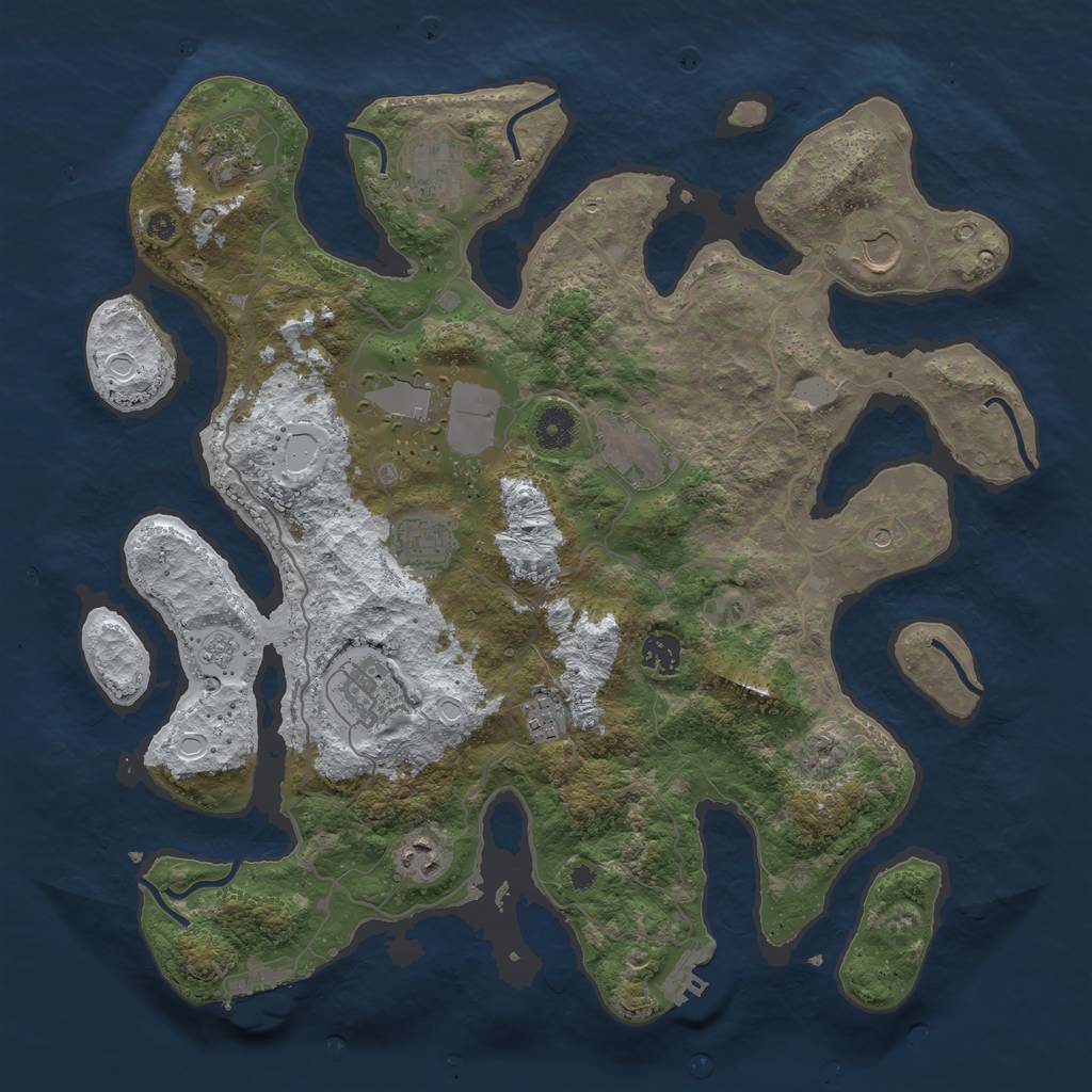 Rust Map: Procedural Map, Size: 4000, Seed: 564219, 19 Monuments