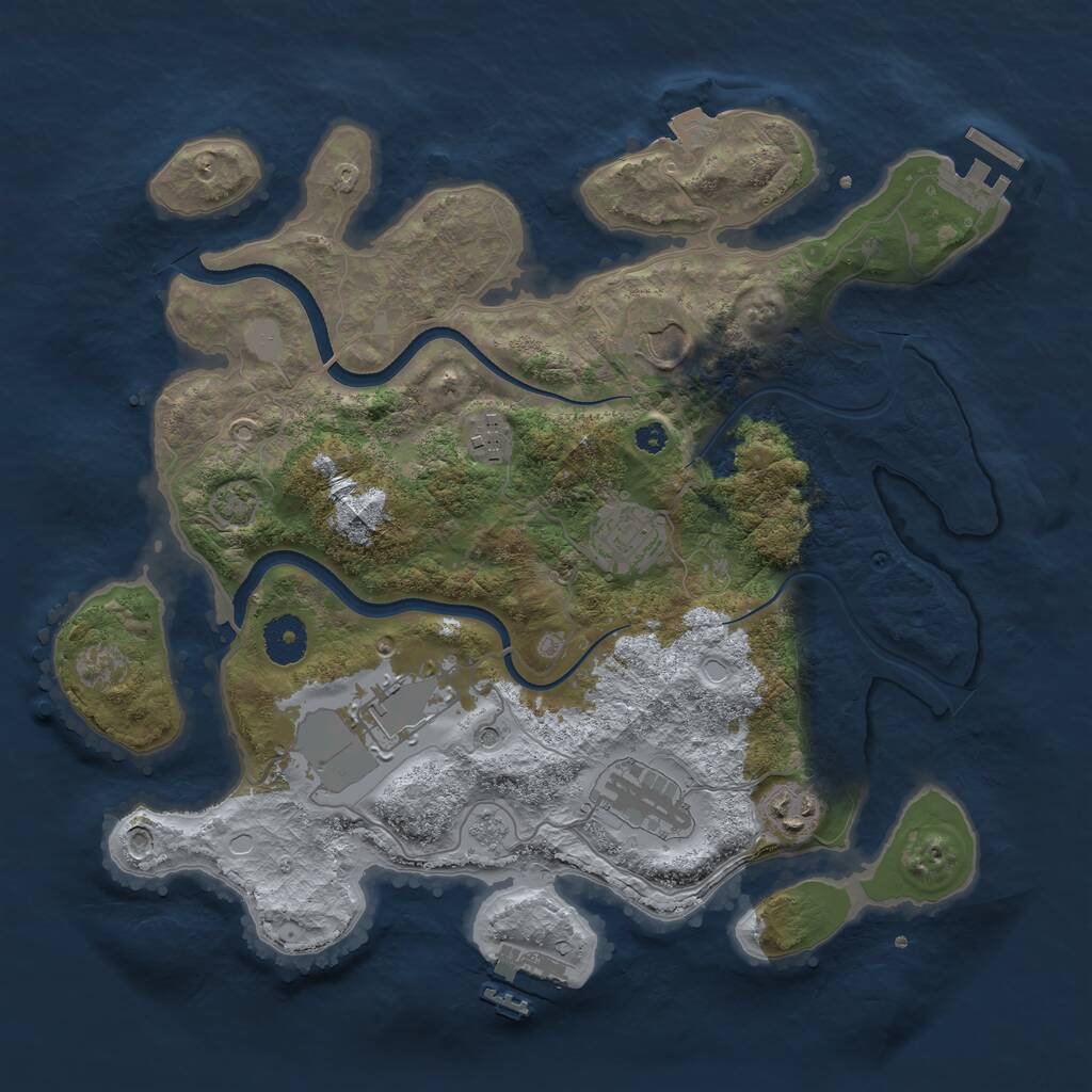 Rust Map: Procedural Map, Size: 3500, Seed: 5962417, 12 Monuments