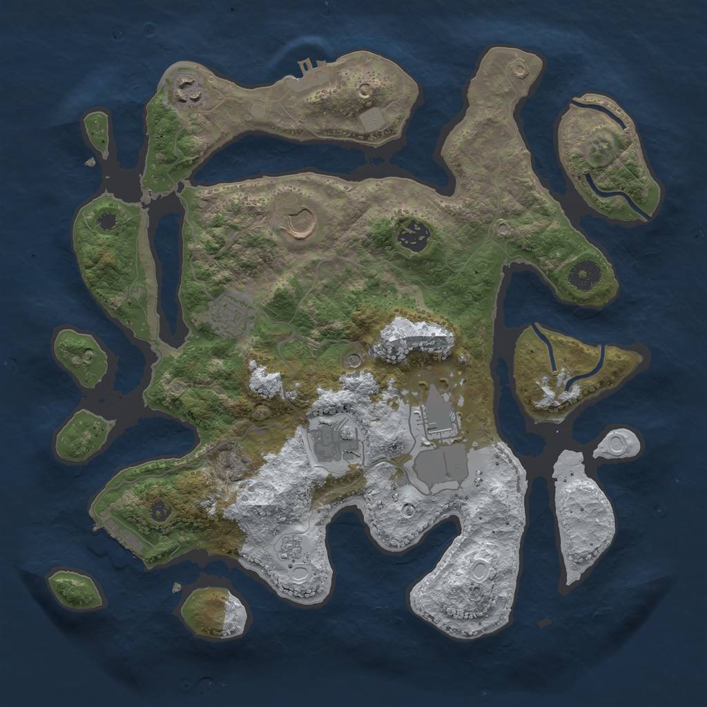 Rust Map: Procedural Map, Size: 3500, Seed: 496979, 15 Monuments