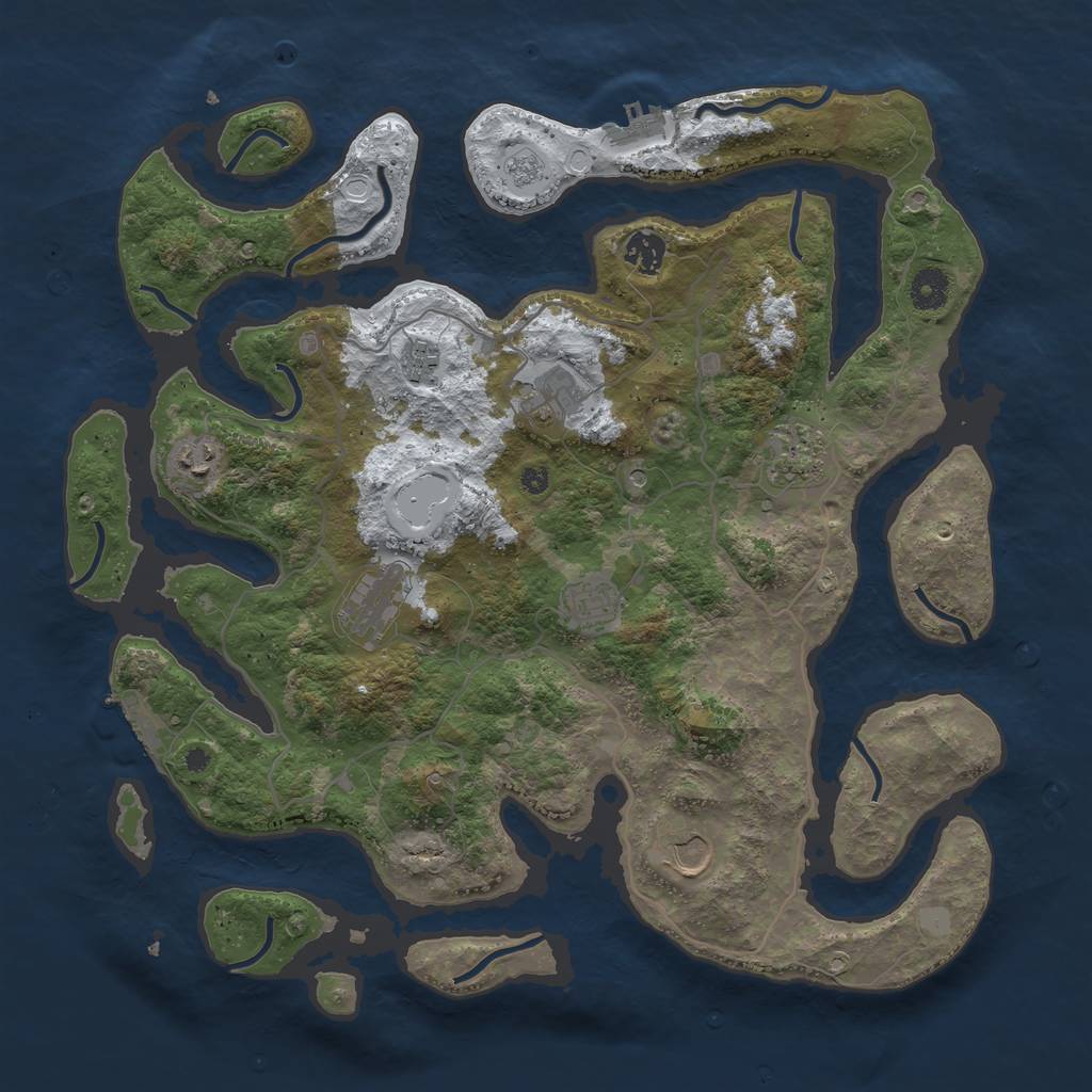 Rust Map: Procedural Map, Size: 4000, Seed: 726626, 17 Monuments