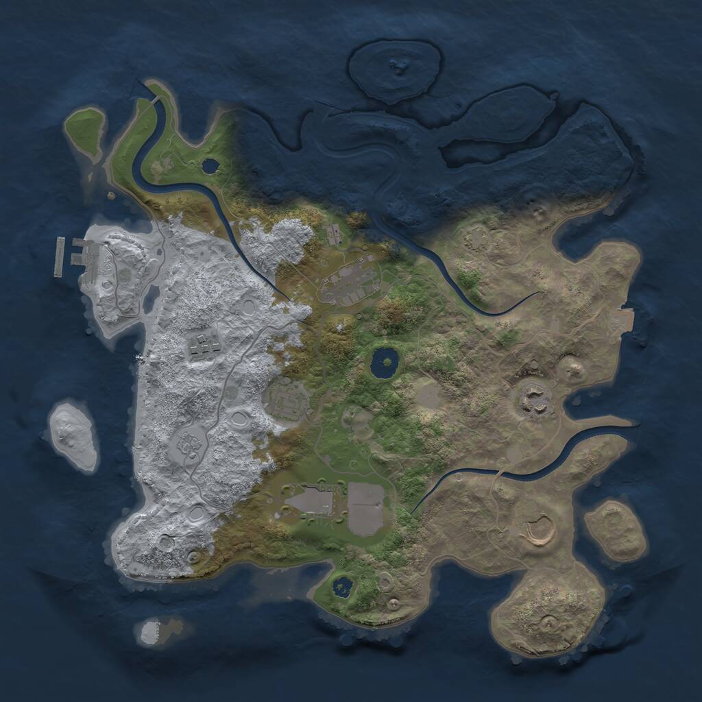 Rust Map: Procedural Map, Size: 3500, Seed: 2526462, 10 Monuments