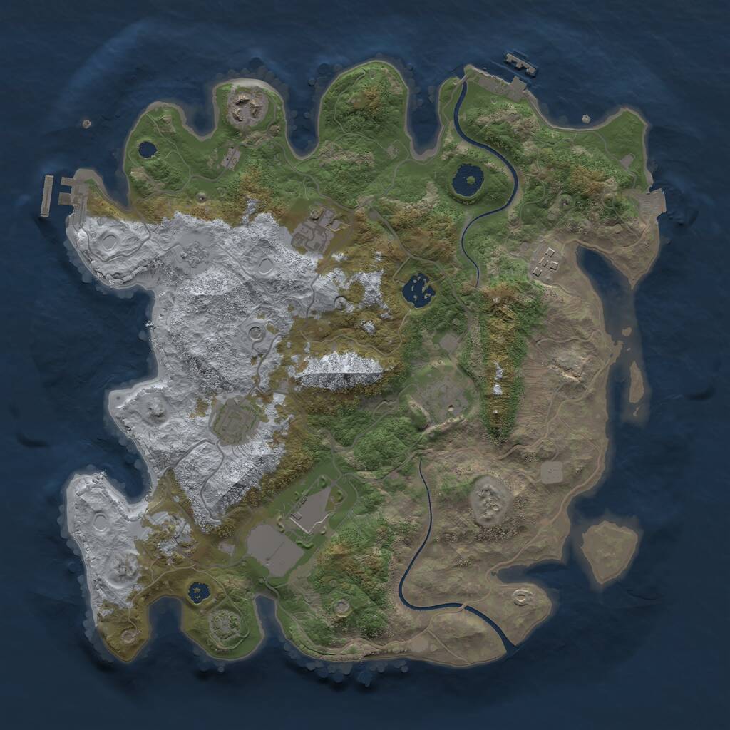 Rust Map: Procedural Map, Size: 3500, Seed: 1800527, 14 Monuments