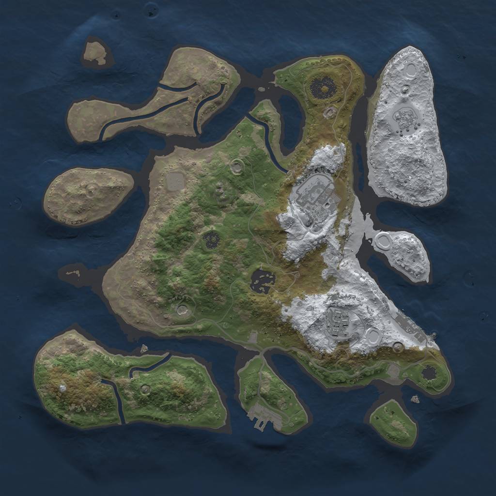 Rust Map: Procedural Map, Size: 3000, Seed: 6976, 12 Monuments