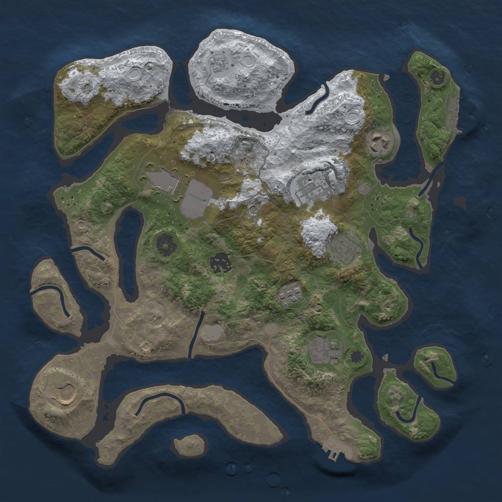 Rust Map: Procedural Map, Size: 3550, Seed: 988441, 17 Monuments