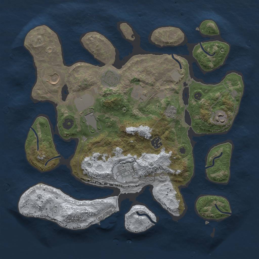 Rust Map: Procedural Map, Size: 3500, Seed: 221211, 16 Monuments