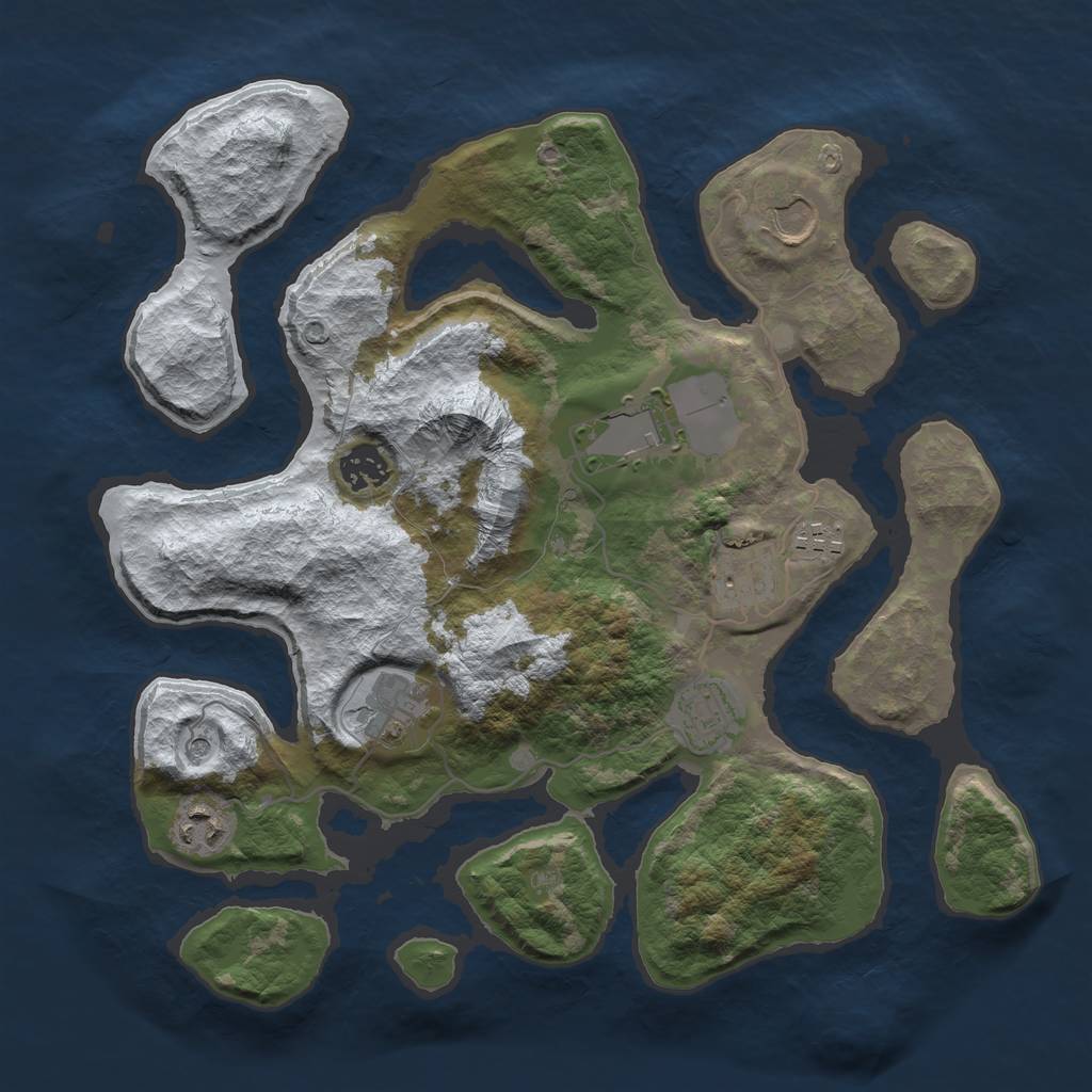 Rust Map: Barren, Size: 3500, Seed: 6019002, 11 Monuments