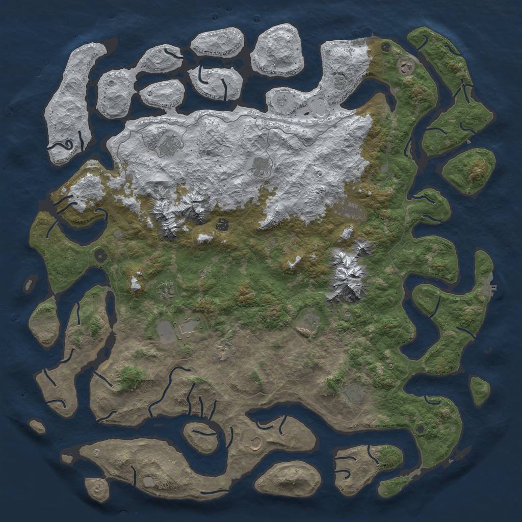 Rust Map: Procedural Map, Size: 6000, Seed: 71093976, 20 Monuments