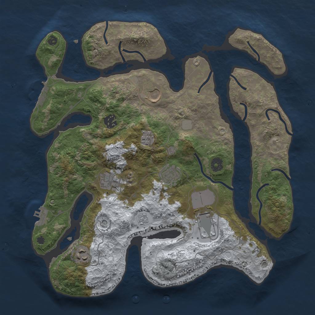 Rust Map: Procedural Map, Size: 3500, Seed: 5144906, 16 Monuments