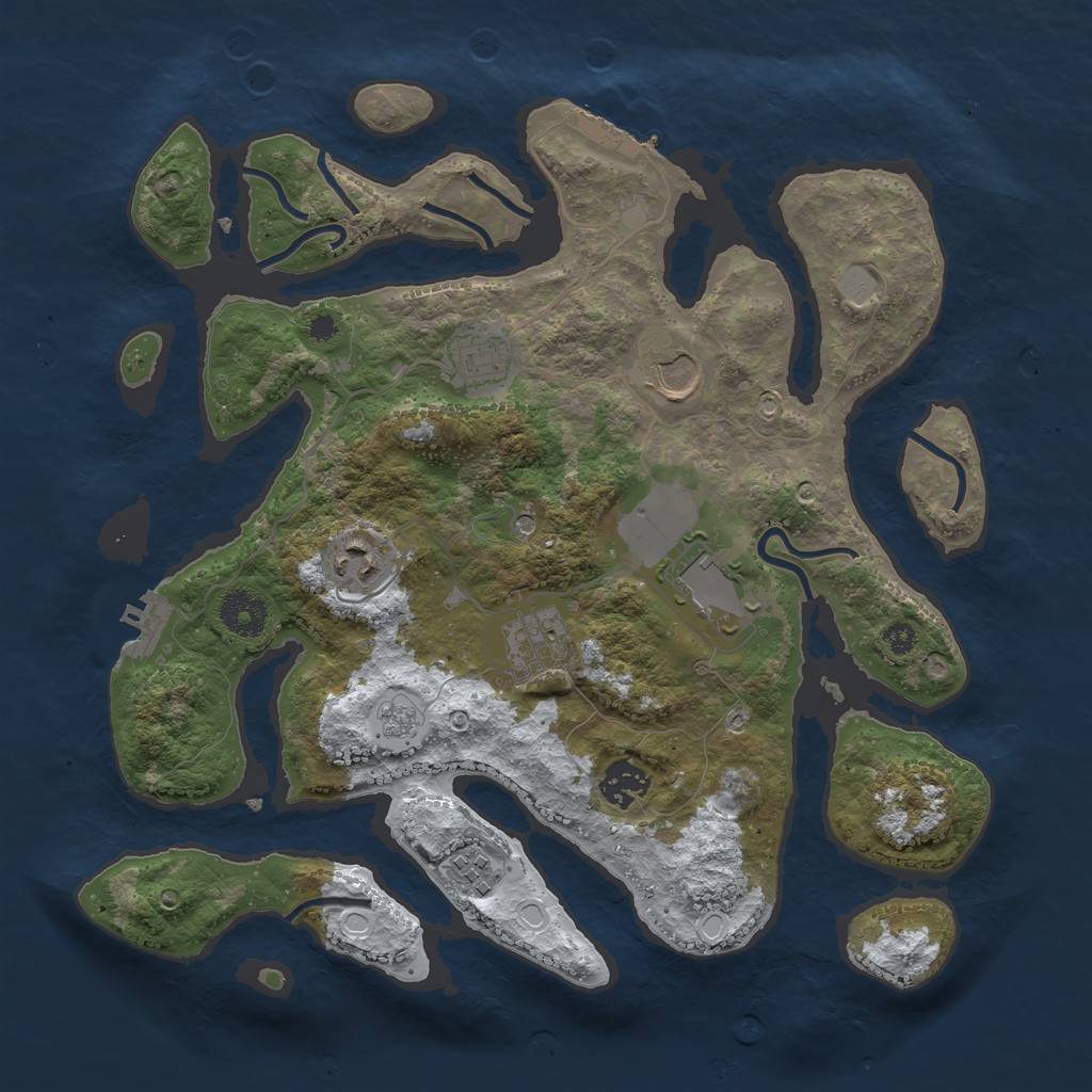 Rust Map: Procedural Map, Size: 3500, Seed: 5906406, 16 Monuments
