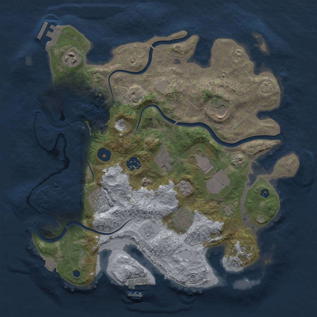 Rust Map: Procedural Map, Size: 3500, Seed: 4473272, 14 Monuments