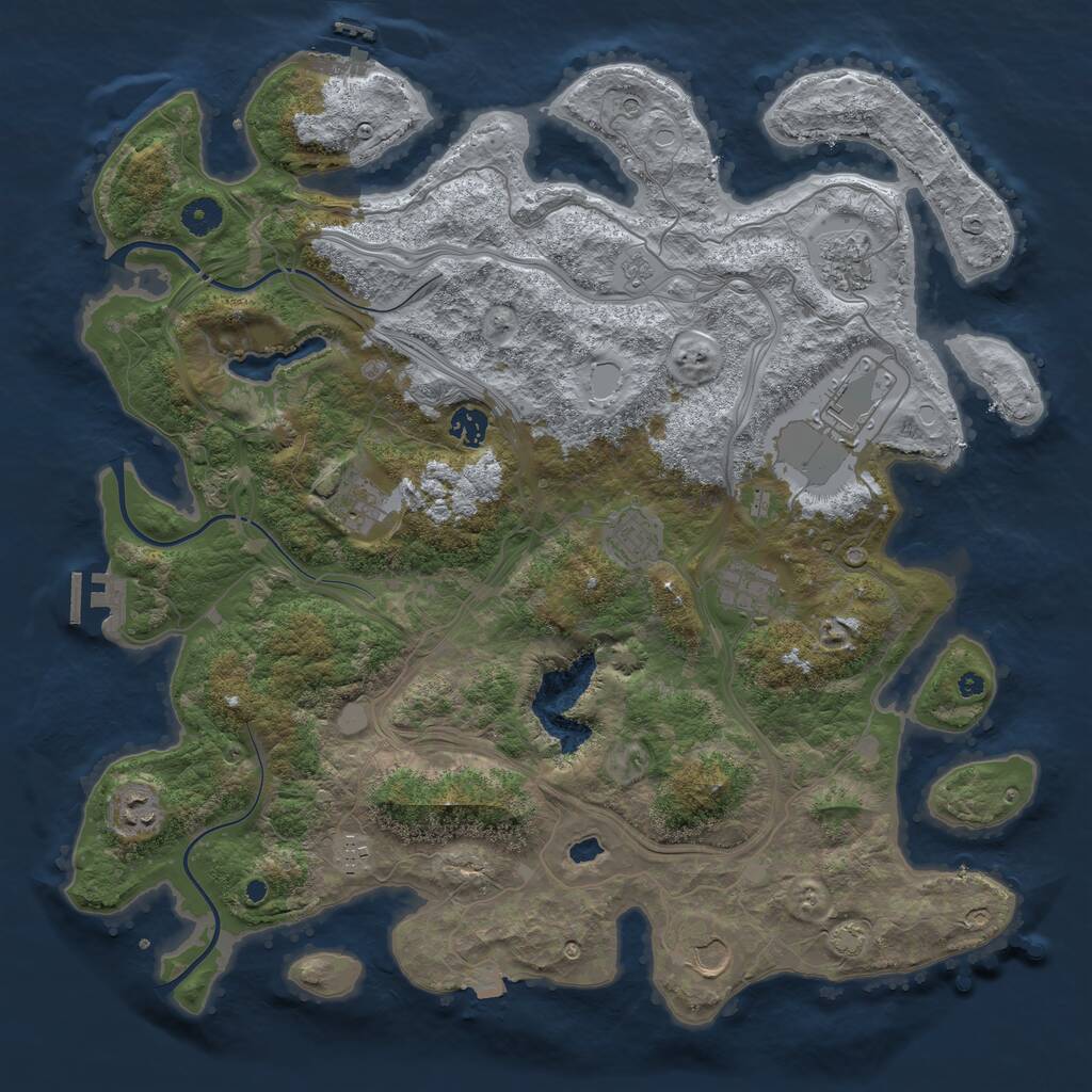 Rust Map: Procedural Map, Size: 4250, Seed: 3785342, 15 Monuments