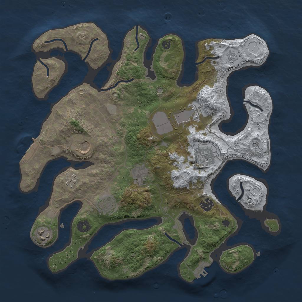 Rust Map: Procedural Map, Size: 3500, Seed: 1901535, 17 Monuments