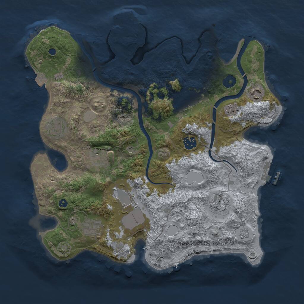 Rust Map: Procedural Map, Size: 3500, Seed: 4070782, 15 Monuments