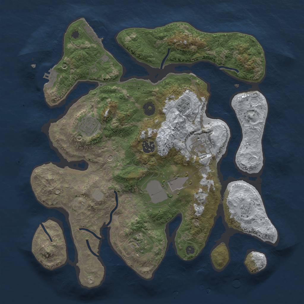 Rust Map: Procedural Map, Size: 3500, Seed: 3217448, 15 Monuments