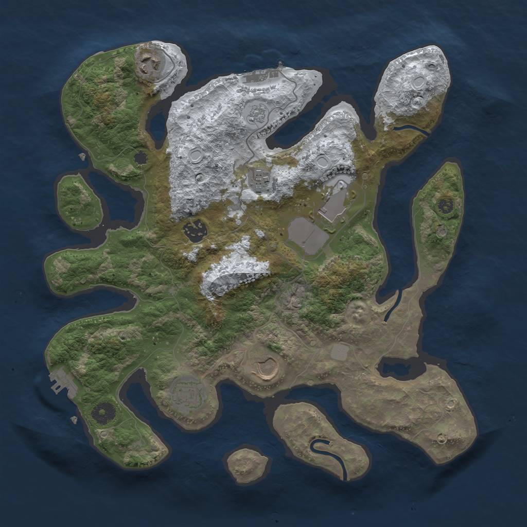 Rust Map: Procedural Map, Size: 3500, Seed: 2713718, 14 Monuments