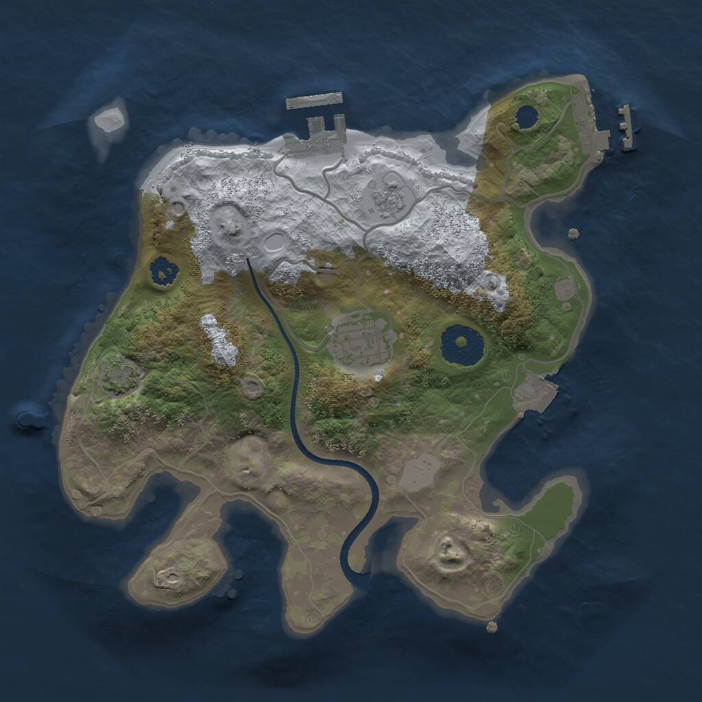 Rust Map: Procedural Map, Size: 2500, Seed: 121212, 6 Monuments
