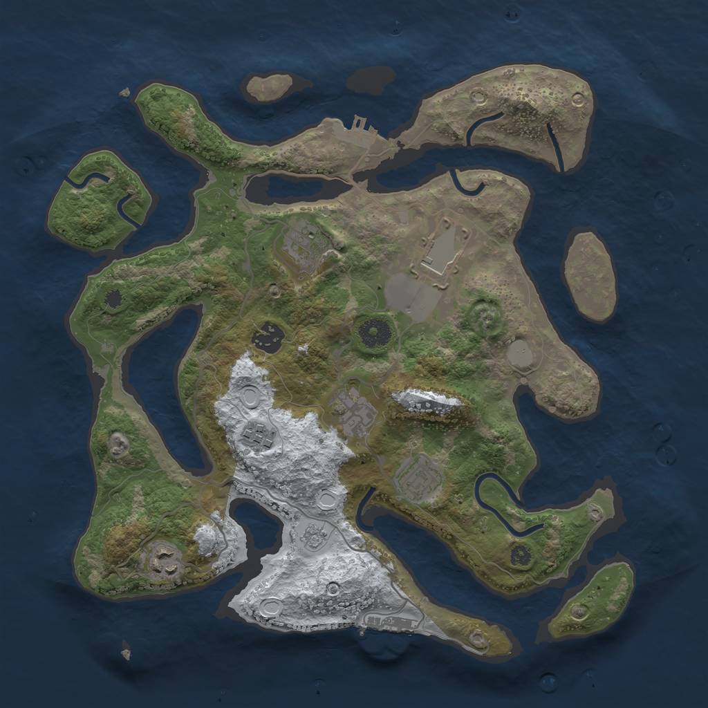Rust Map: Procedural Map, Size: 3500, Seed: 3905382, 15 Monuments