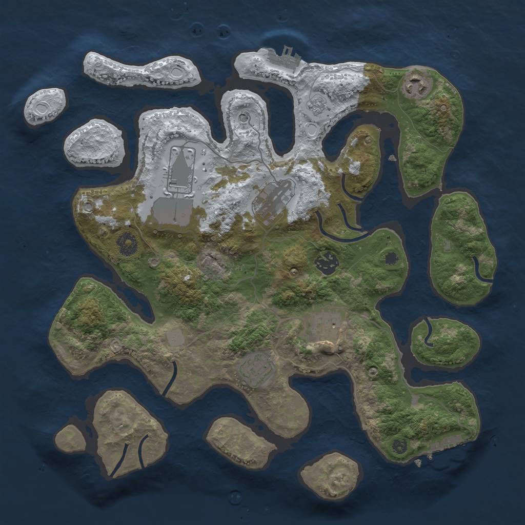 Rust Map: Procedural Map, Size: 3500, Seed: 1651636, 15 Monuments