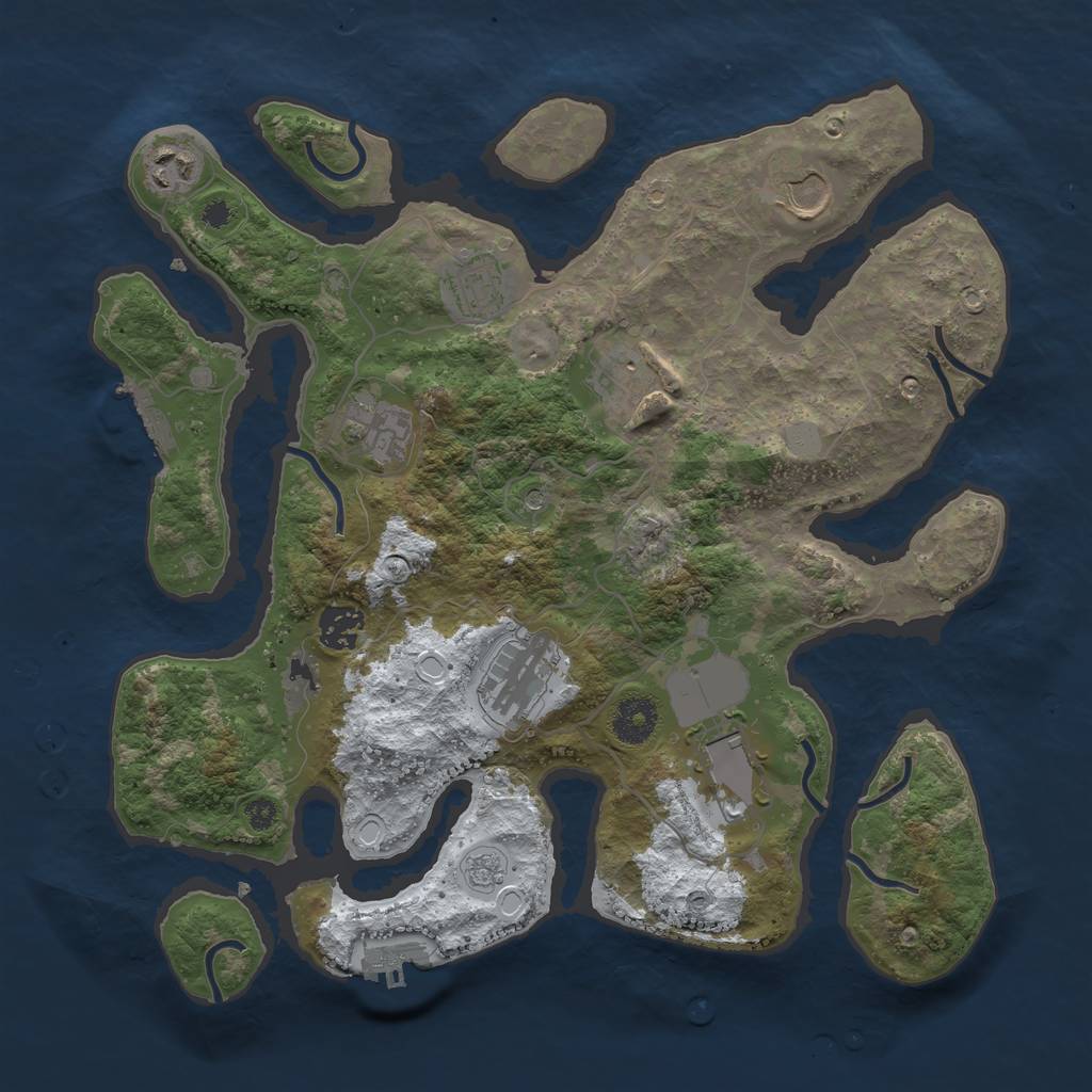 Rust Map: Procedural Map, Size: 3550, Seed: 942120, 17 Monuments