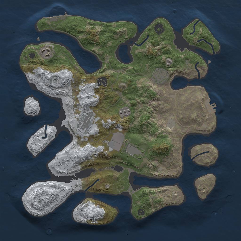 Rust Map: Procedural Map, Size: 3500, Seed: 2255984, 15 Monuments
