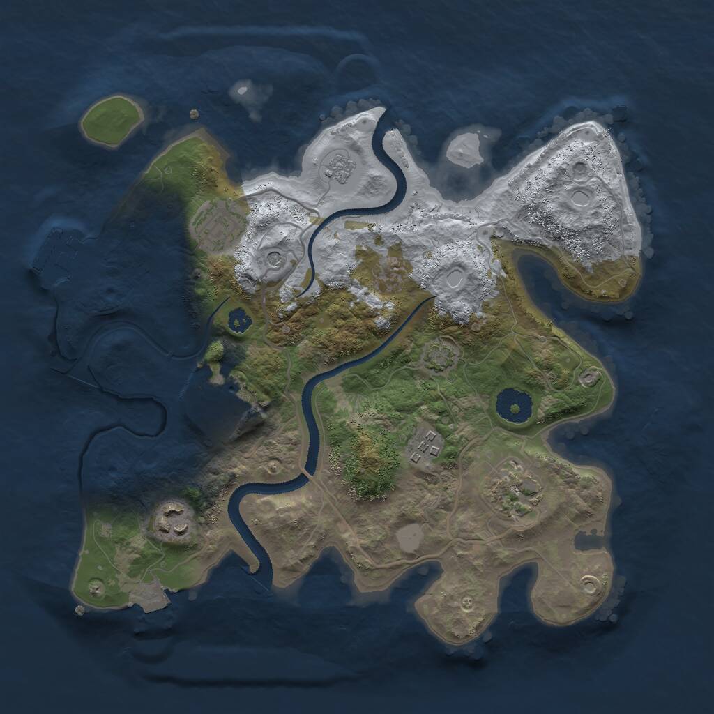 Rust Map: Procedural Map, Size: 3000, Seed: 2456, 10 Monuments
