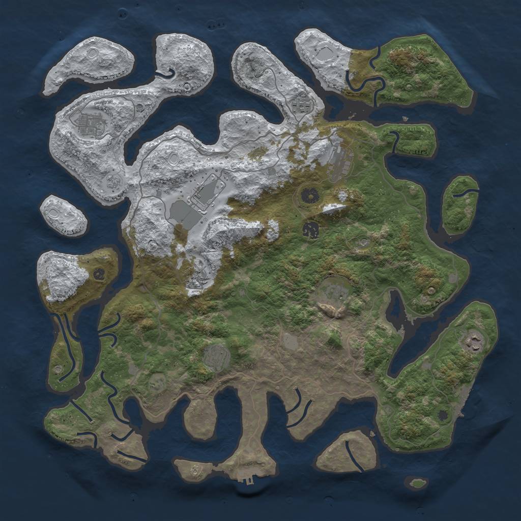 Rust Map: Procedural Map, Size: 4500, Seed: 8723725, 18 Monuments