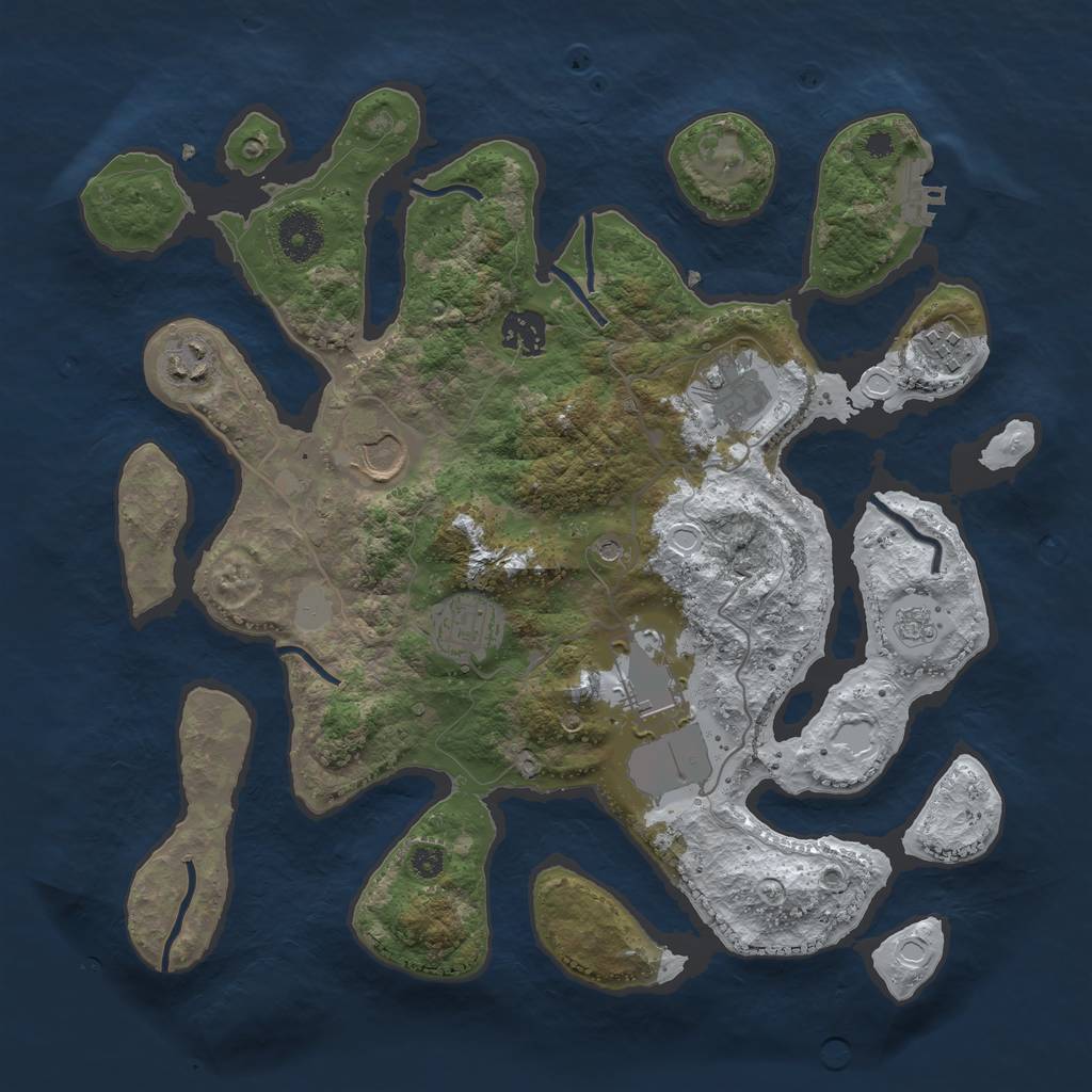 Rust Map: Procedural Map, Size: 3500, Seed: 3764192, 15 Monuments