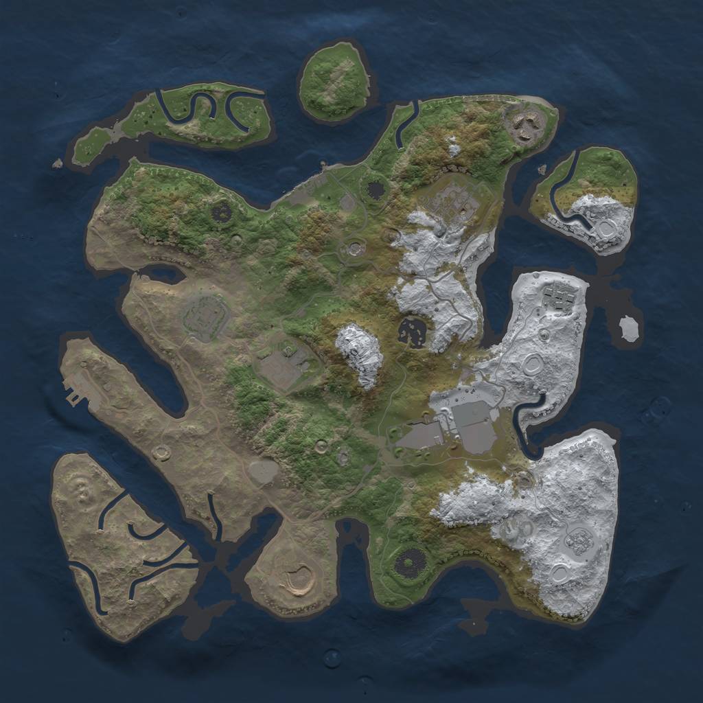 Rust Map: Procedural Map, Size: 3500, Seed: 6233266, 17 Monuments