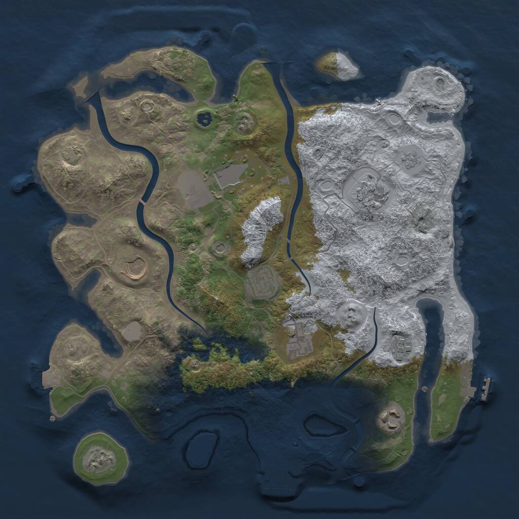 Rust Map: Procedural Map, Size: 3500, Seed: 4780966, 13 Monuments