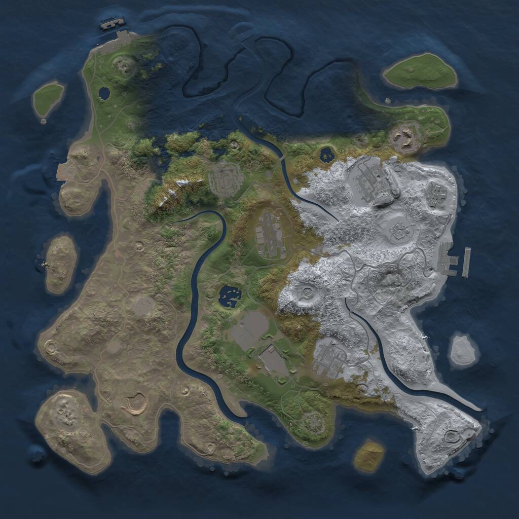 Rust Map: Procedural Map, Size: 3500, Seed: 1977997, 15 Monuments