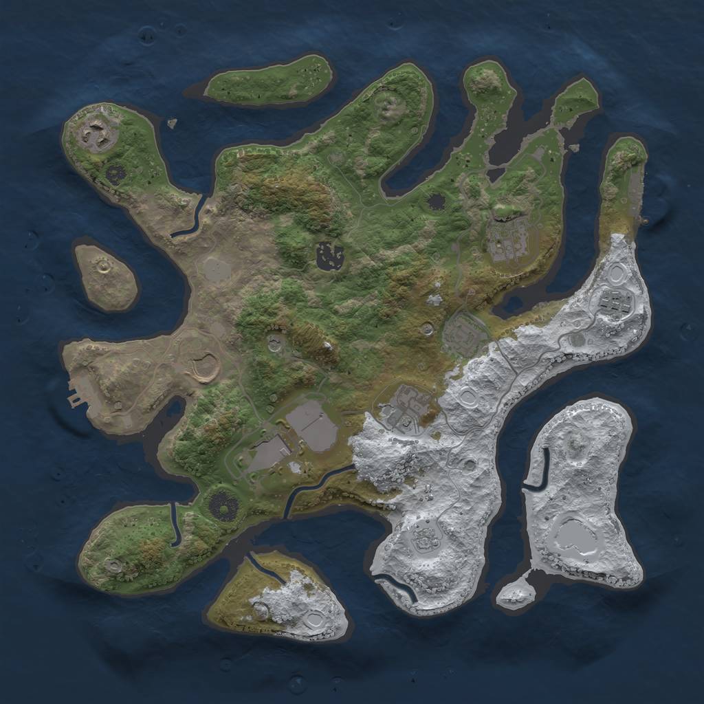 Rust Map: Procedural Map, Size: 3550, Seed: 890193, 17 Monuments