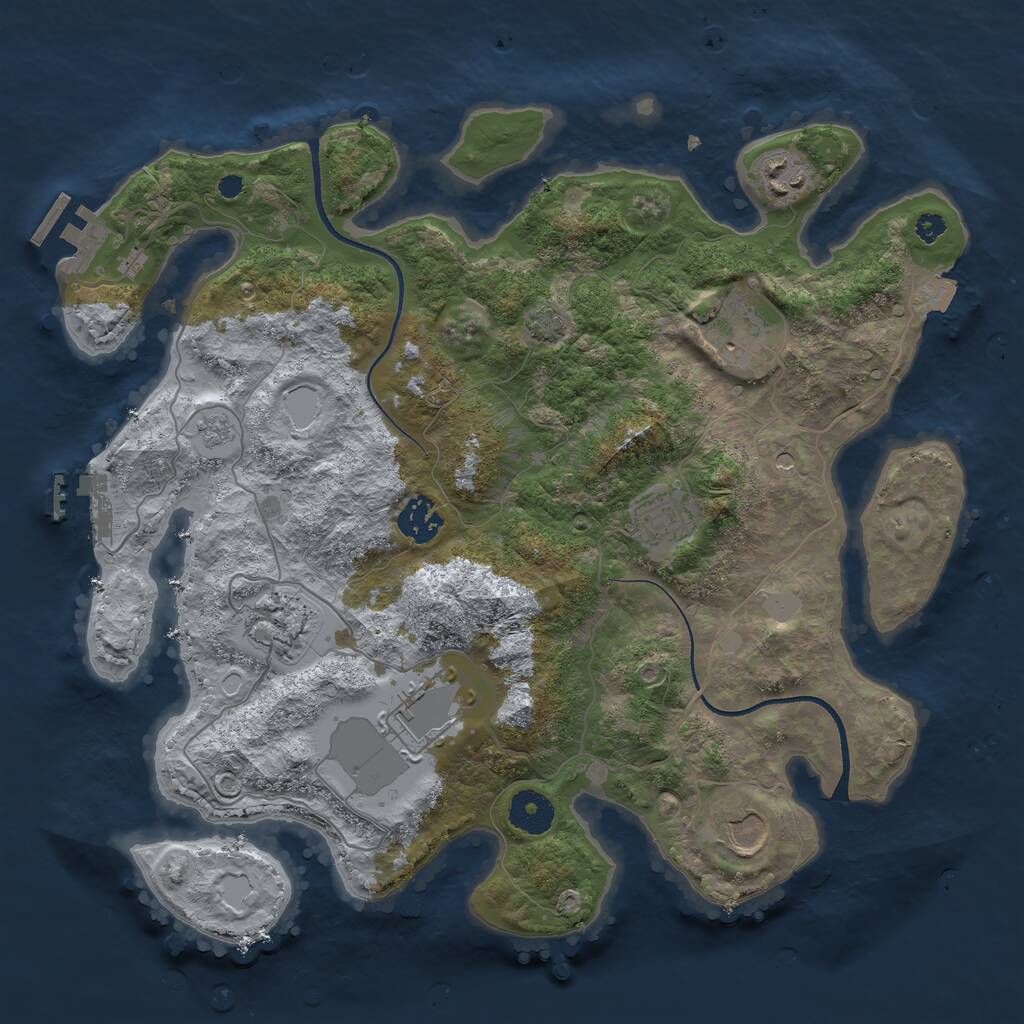 Rust Map: Procedural Map, Size: 3500, Seed: 1387712, 13 Monuments