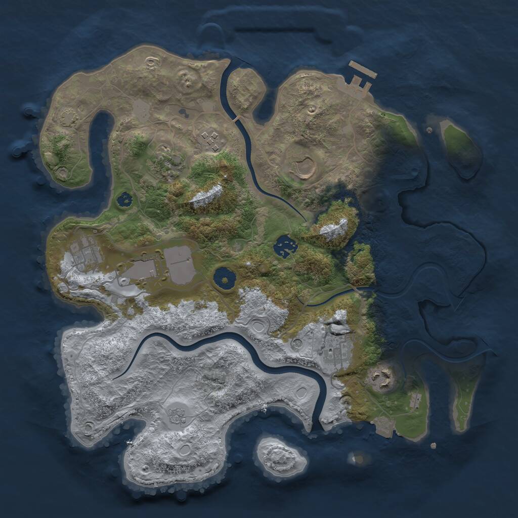 Rust Map: Procedural Map, Size: 3500, Seed: 5589871, 13 Monuments