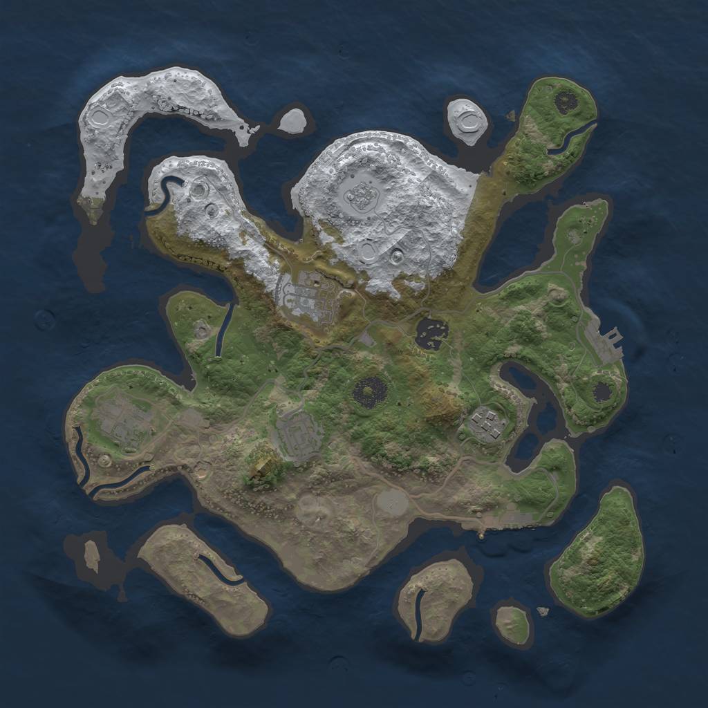 Rust Map: Procedural Map, Size: 3250, Seed: 1234, 13 Monuments