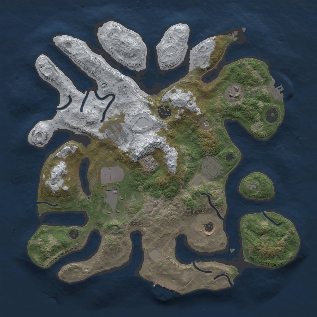 Rust Map: Procedural Map, Size: 3500, Seed: 3001364, 16 Monuments