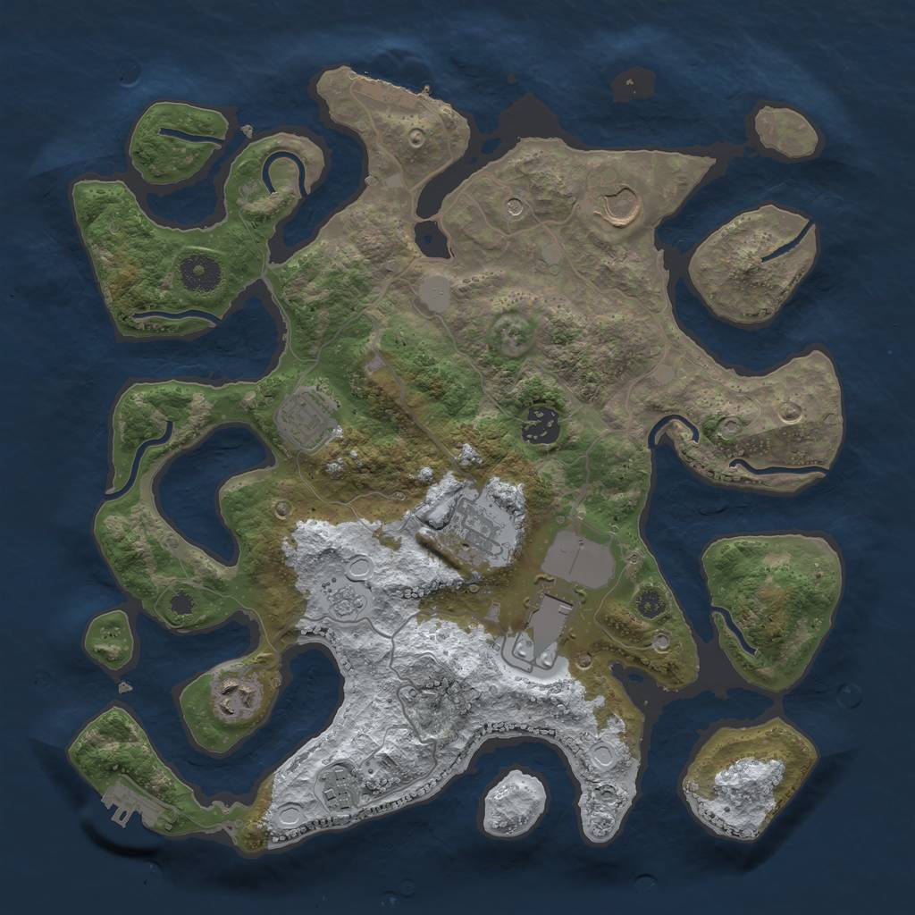 Rust Map: Procedural Map, Size: 3500, Seed: 1107691, 16 Monuments