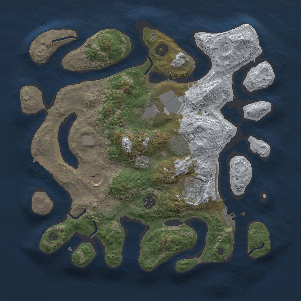 Rust Map: Procedural Map, Size: 3550, Seed: 683397, 15 Monuments